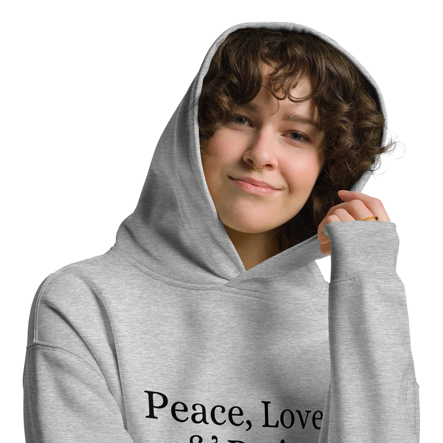 Peace, Love and Paris Unisex Oversized Hoodie | Black Ink product image (19)