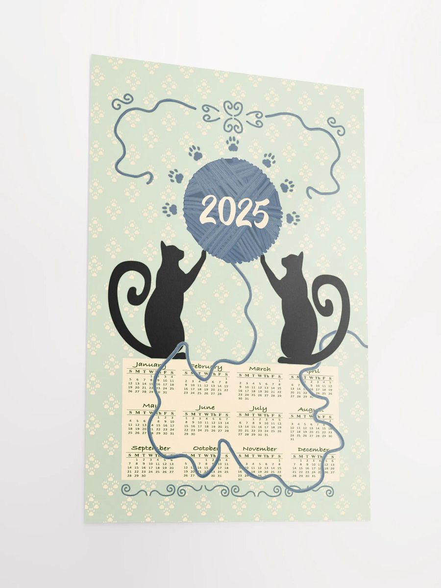 "Cat’s At Play" 2025 Calendar Poster – Green product image (2)