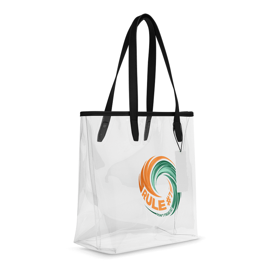 Rule #7 Clear Tote Bag Green and Orange product image (6)