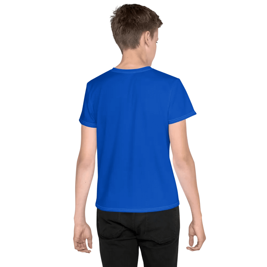 Youth Plain Color Absolute Blue T-Shirt product image (2)