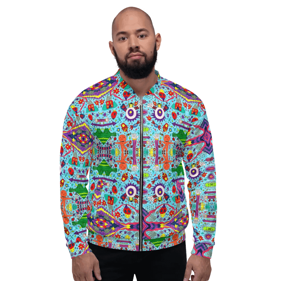 Abstract Doodle Characters Unisex Bomber Jacket product image (4)