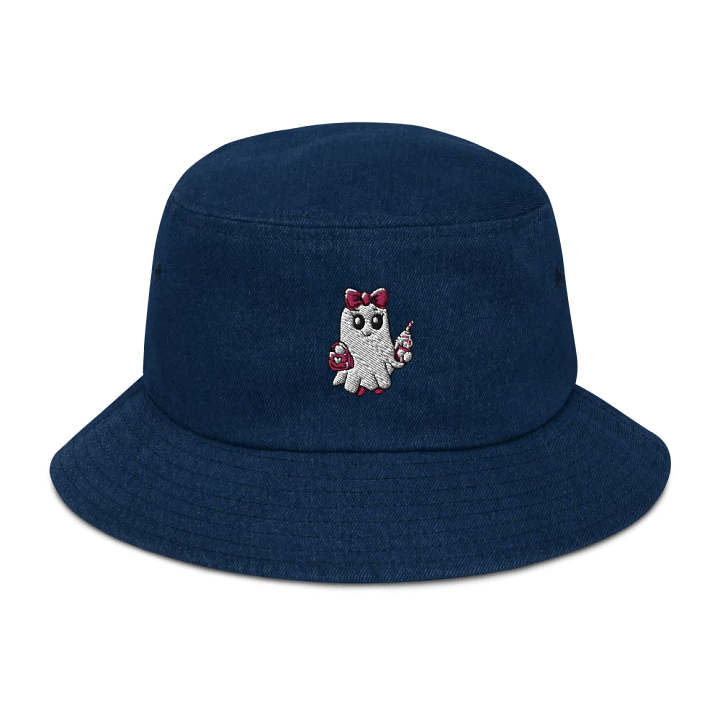 Cute Ghost Embroidered Denim Bucket Hat product image (1)