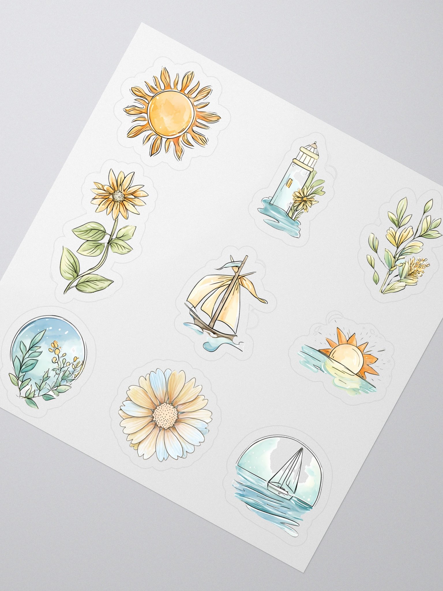 Golden Horizon – Nautical & Botanical Summer Sticker Collection product image (2)