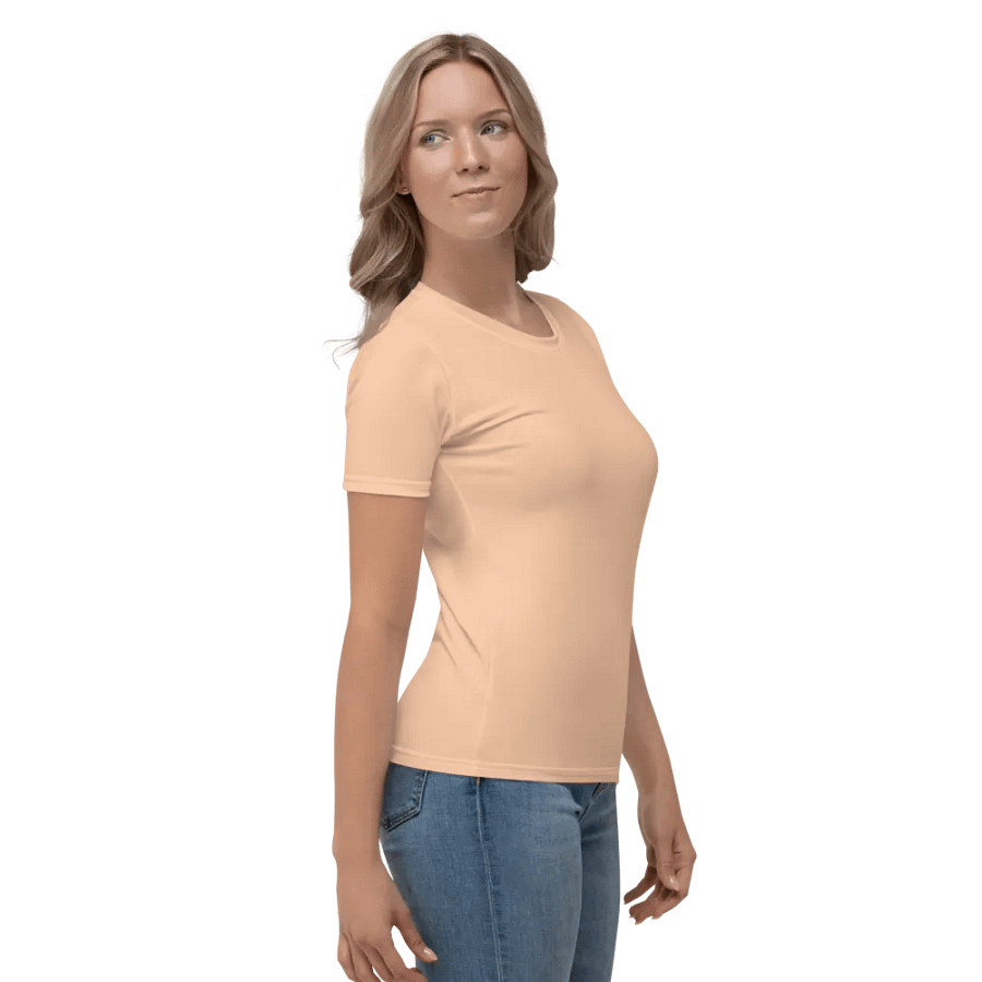 Women's Crew Neck Peach T-Shirt product image (4)