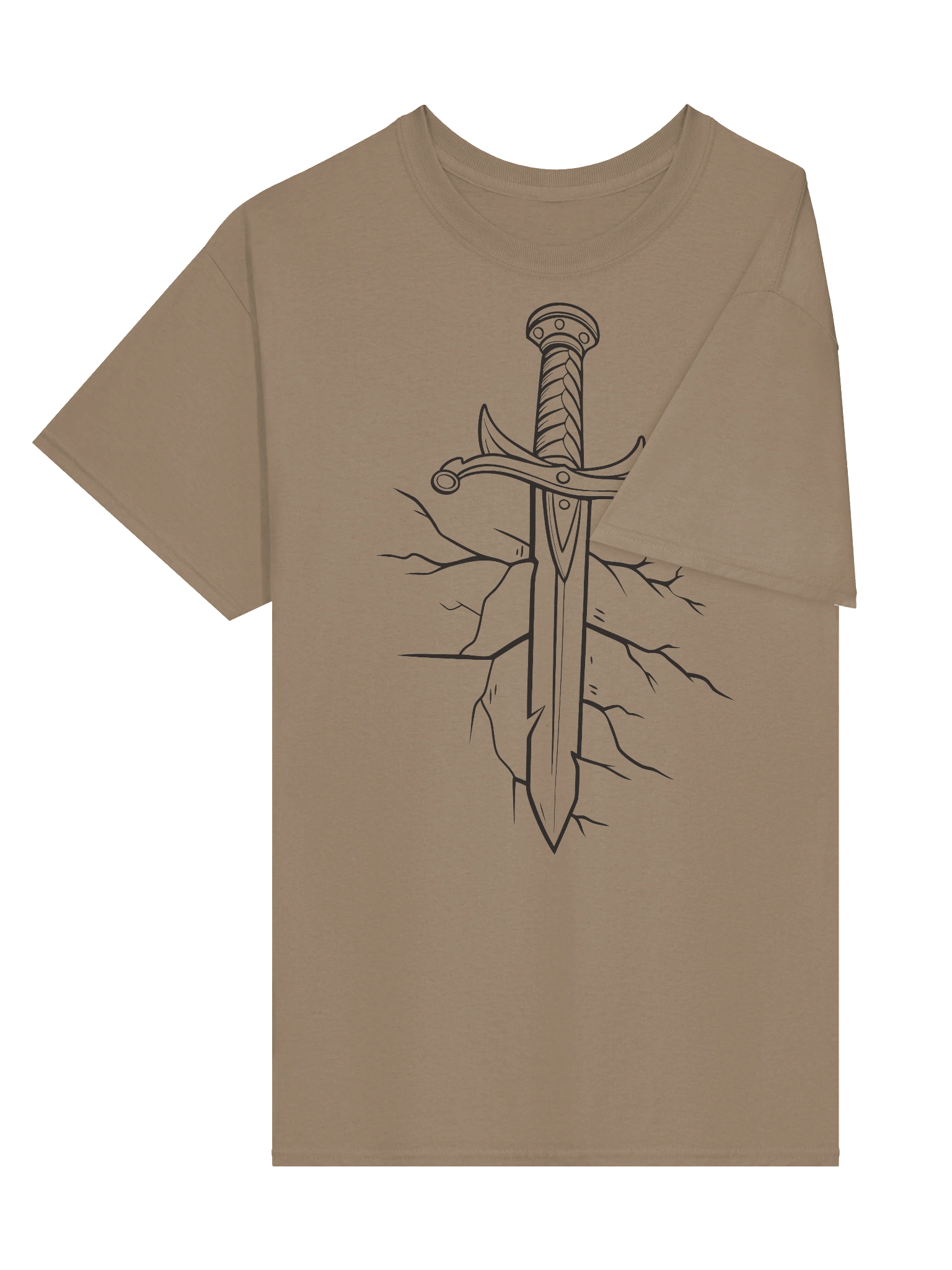 Shattered Ground Sword — Line Art Warrior T-Shirt product image (3)