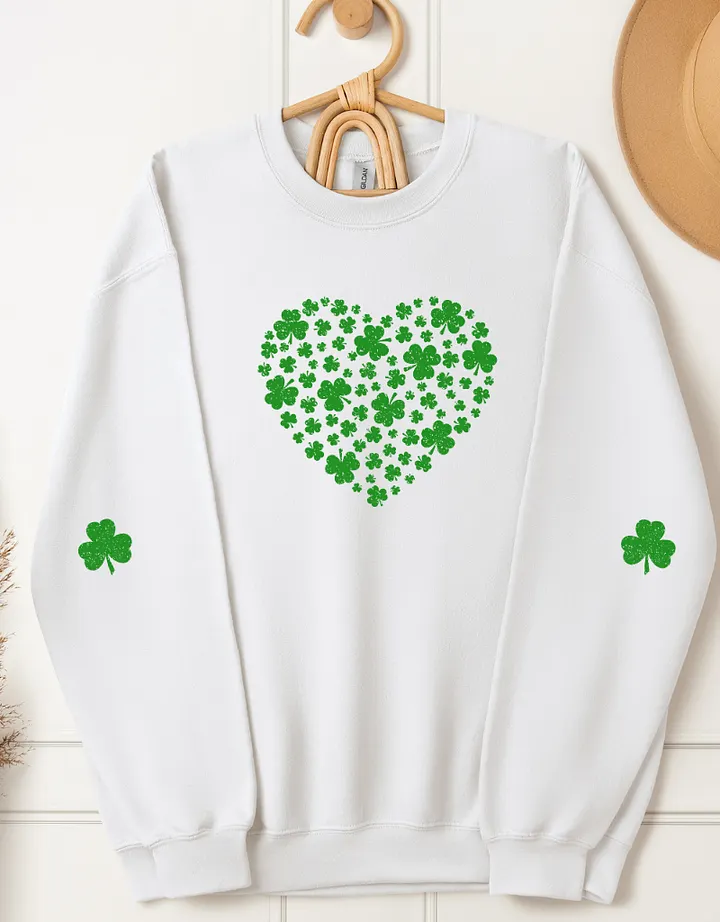 Heart St Patrick Day Sweatshirt, Love St Paddy Sweatshirt product image (2)