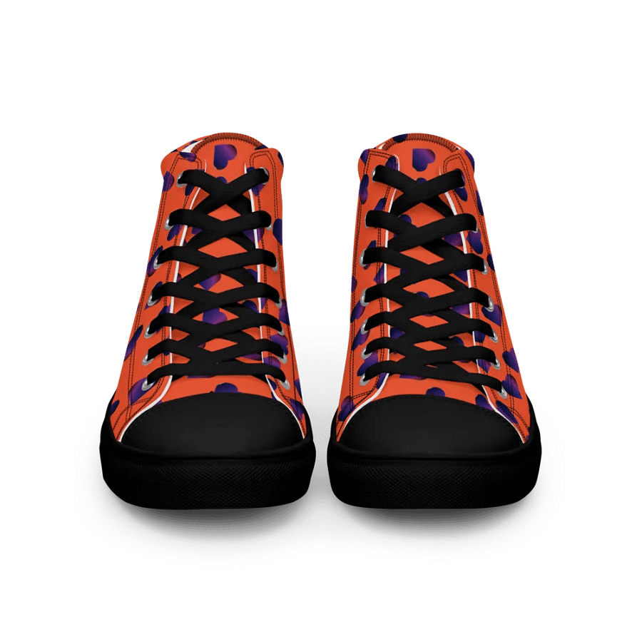 Abstract Love Pattern Hearts on a Coloured Background Ladies Canvas High Top Shoes product image (8)