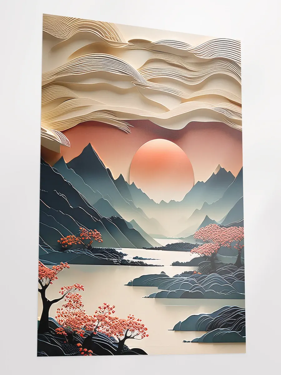 Japandi Art Sunset Poster - Large 24x36 Inches product image (3)
