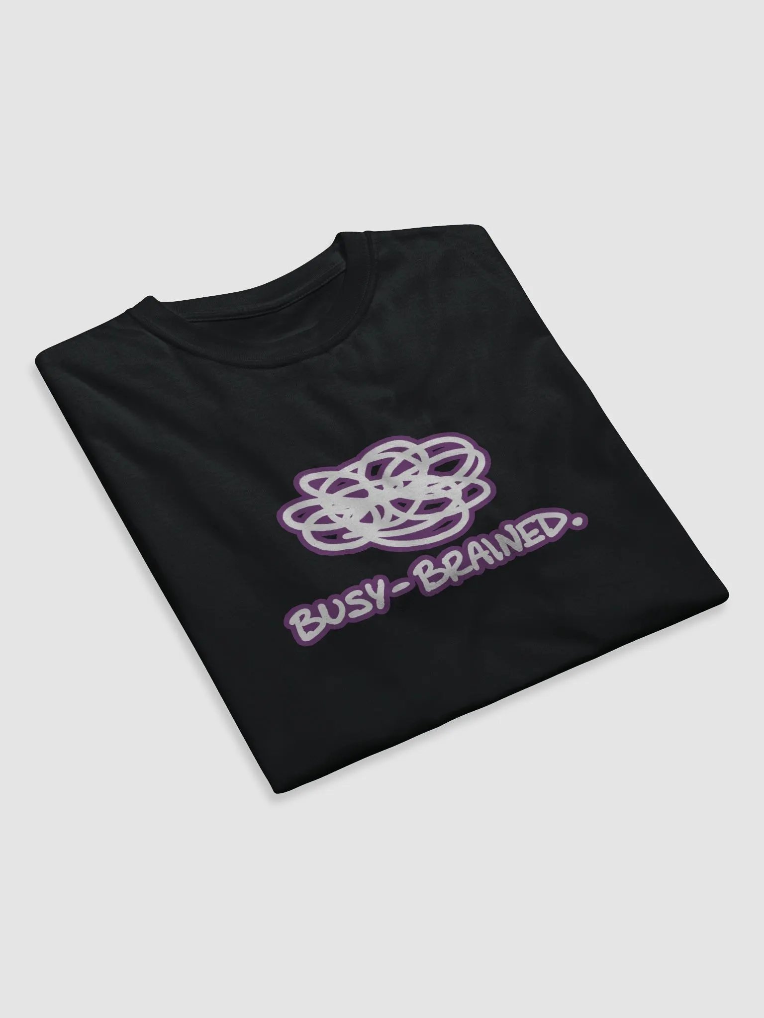 BUSY-BRAINED (lined design, #763D7D) unisex eco tee product image (7)