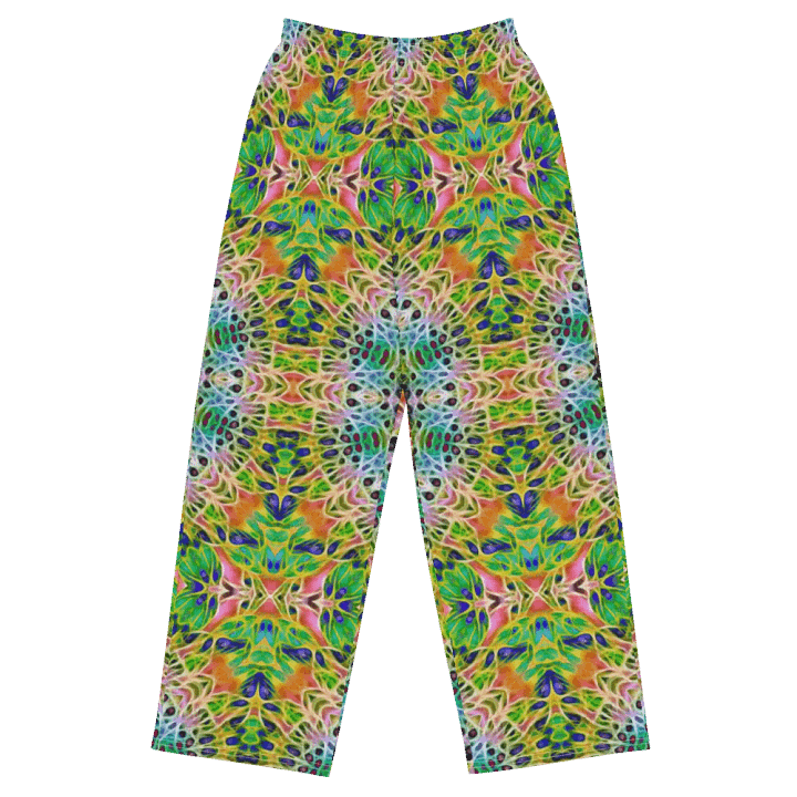Green Yellow Pink Kaleidoscope Wideleg Pants product image (2)
