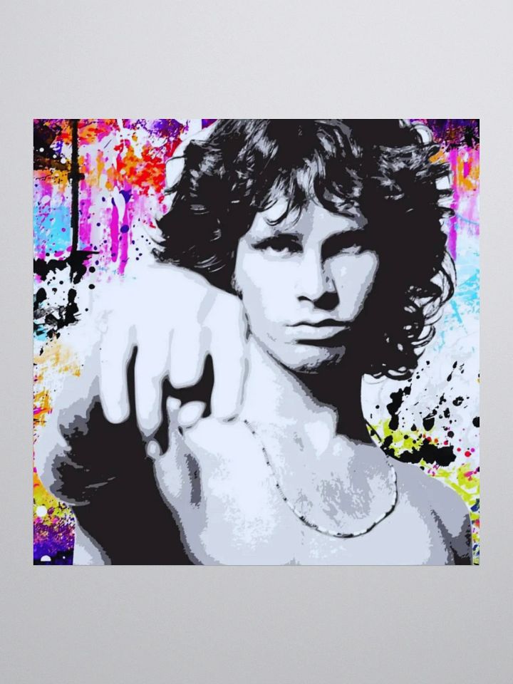 Jim Morrison Sticker Color Splash Art | Black & White Pop Art | The Doors | The American Poet product image (1)