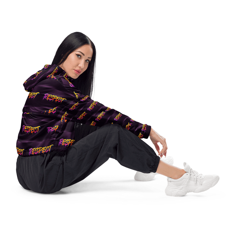 Da RESPECT All-Over Print Women's Cropped Windbreaker product image (4)