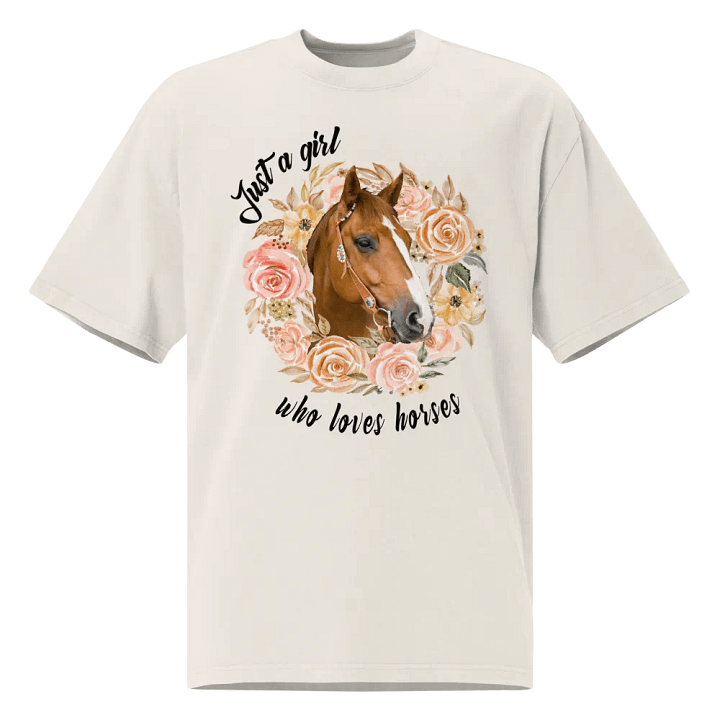 Floral Elegance Horse Head Oversized T-Shirt product image (1)