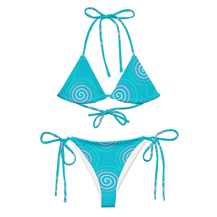 Beautiful Minimalist Ocean Swirl Pattern String Bikini product image (1)