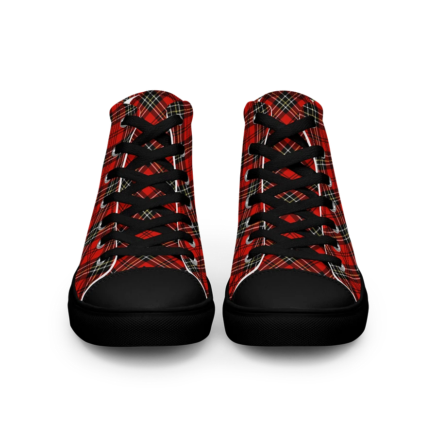 Red Vintage Plaid Men's High Top Shoes product image (14)