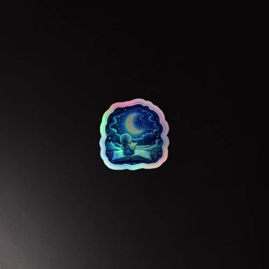 Moonlit Storytime Holographic Sticker product image (3)
