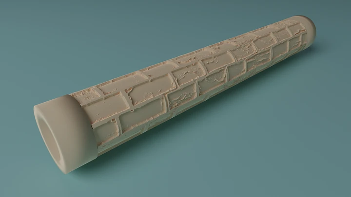 Brick textured roller (STL Digital file) product image (1)