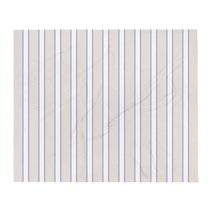 HAMPTONS CHIC - CLASSIC BLUE WHITE STRIPED PLUSH BLANKET product image (2)