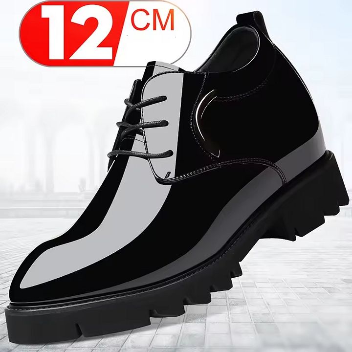 Men's Patent Leather Elevator Dress Shoes – 12cm Height Increase | Formal Business & Daily Wear product image (2)