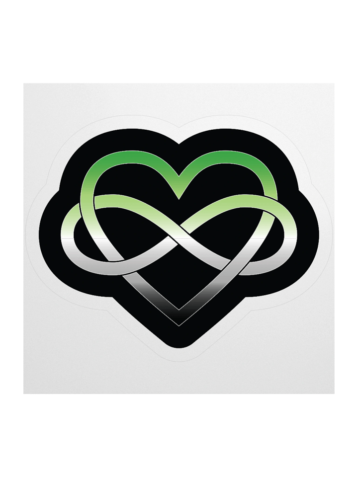 Aromantic Pride Gradient Polyamory Infinity Heart Sticker product image (3)
