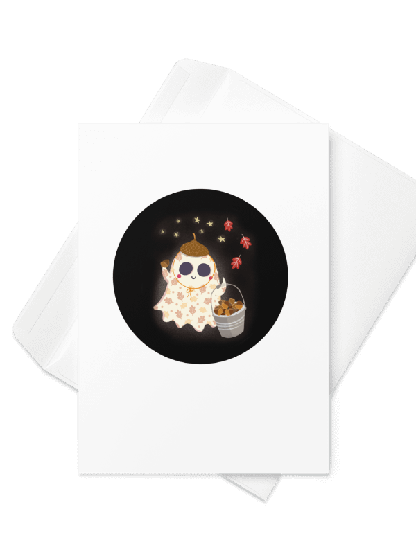 Little Ghost Acorn Collector - Greeting Card product image (3)