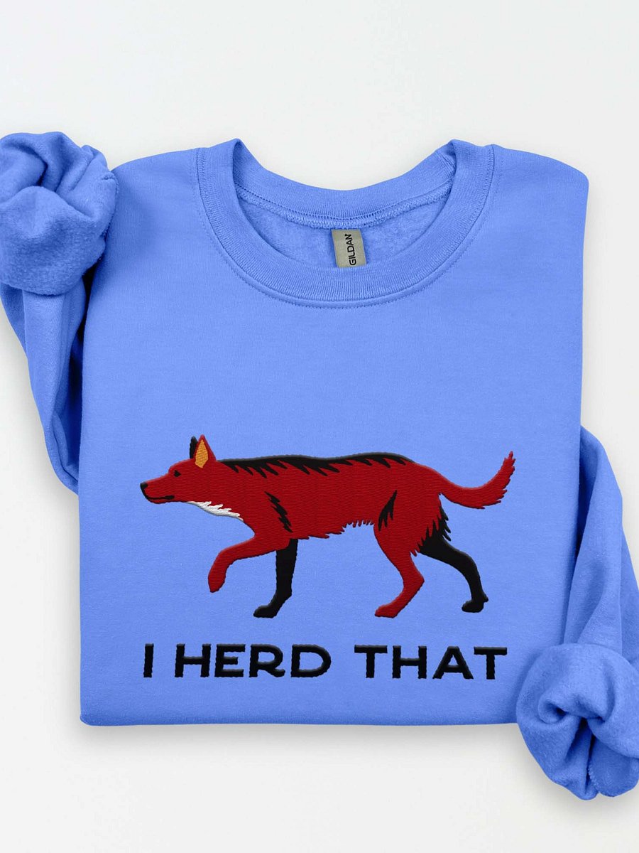 I Herd That Sweatshirt (Embroidered) of an Australian Kelpie(Brown) product image (1)