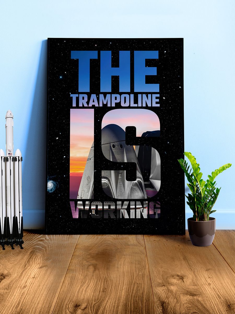 The trampoline is Working / SpaceX Crew Dragon — space poster, space art, photo poster, SpaceX gift, nerdy gifts product image (1)