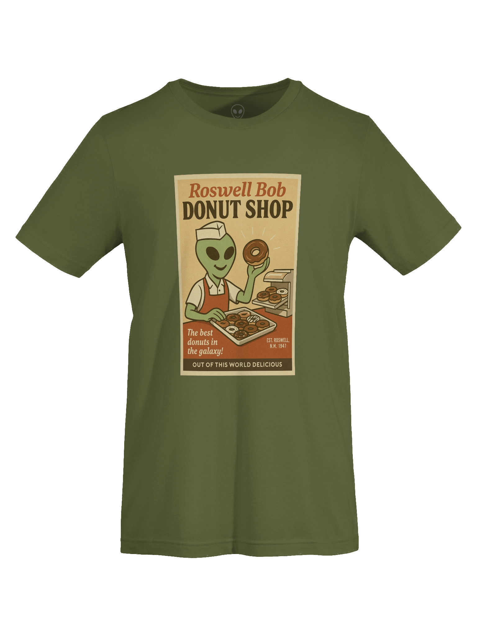 Donut Shop Roswell Aliens 1950's Retro Poster Unisex T-Shirt product image (7)