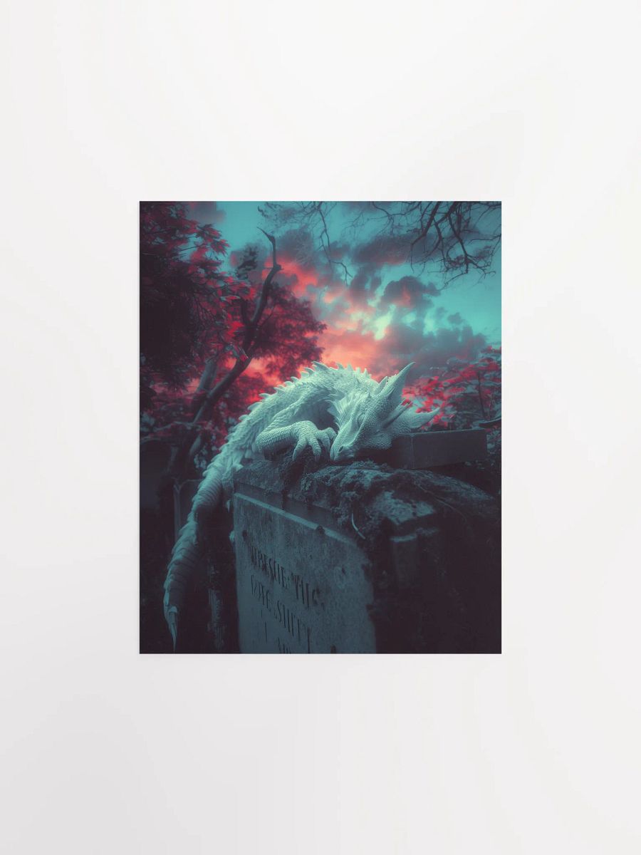 White dragon on a tomb - Poster product image (1)