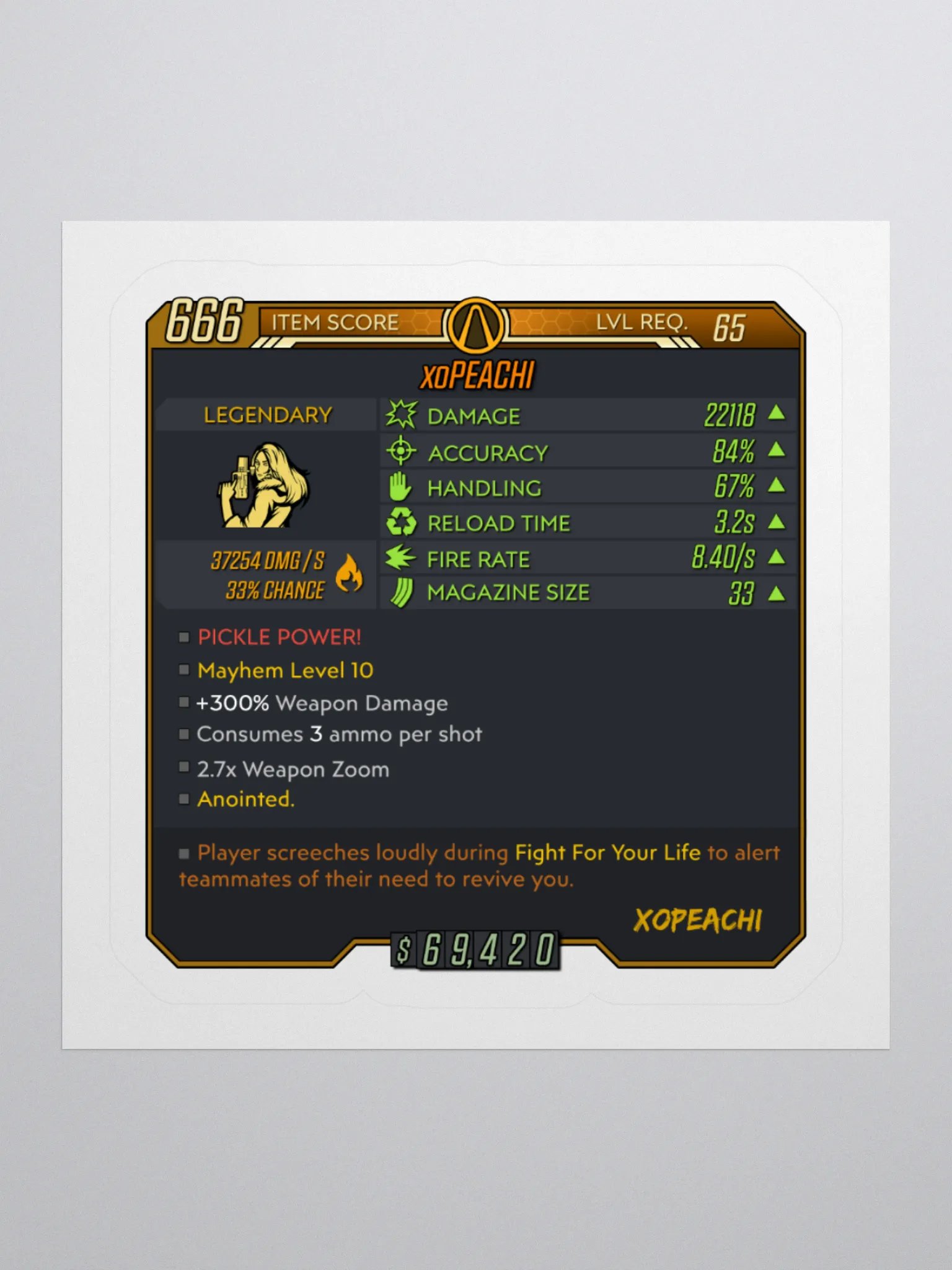 xoPEACHI Borderlands 3 Item Card product image (1)