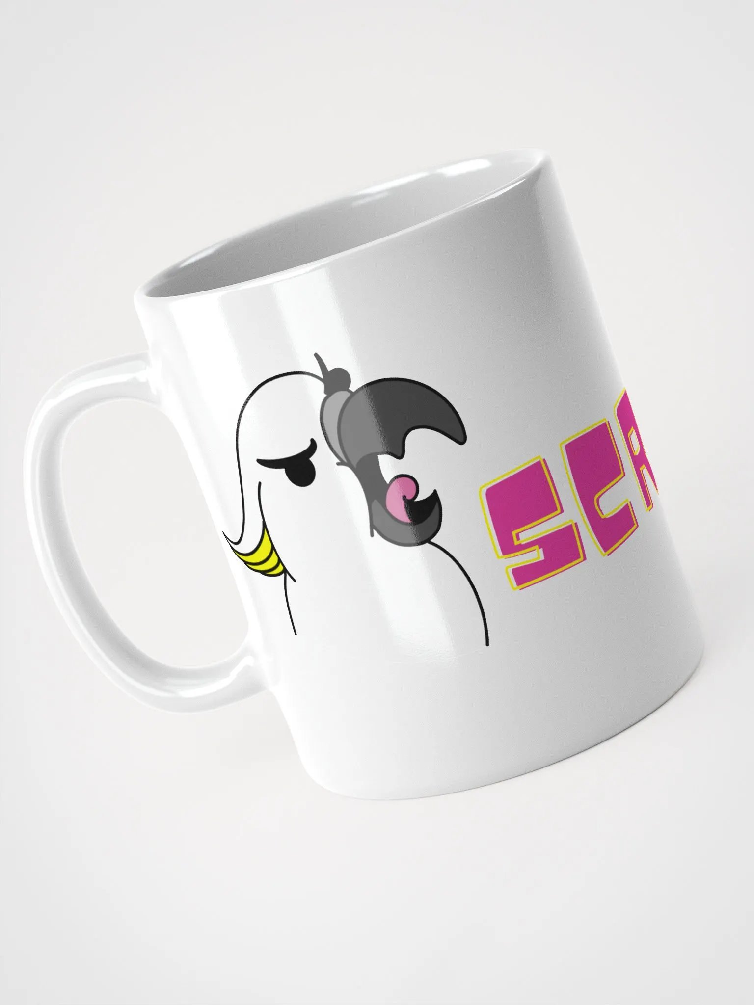 Screaming Cockatoo Mug Glossy White product image (4)