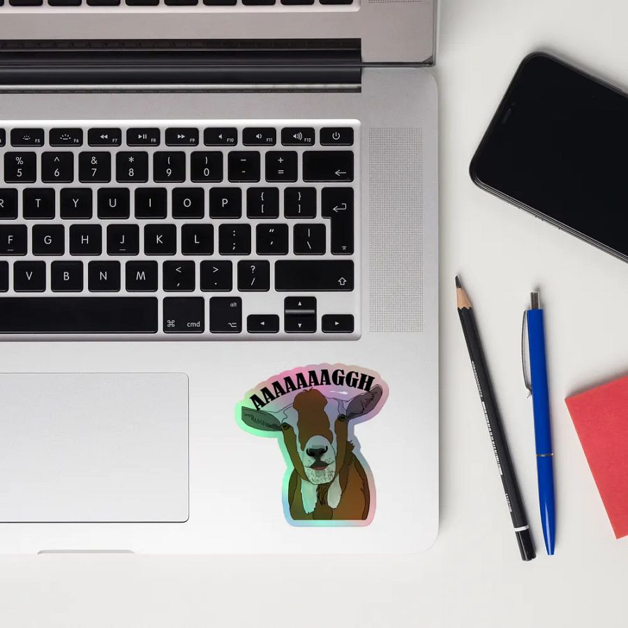 Screaming goat holo sticker product image (10)