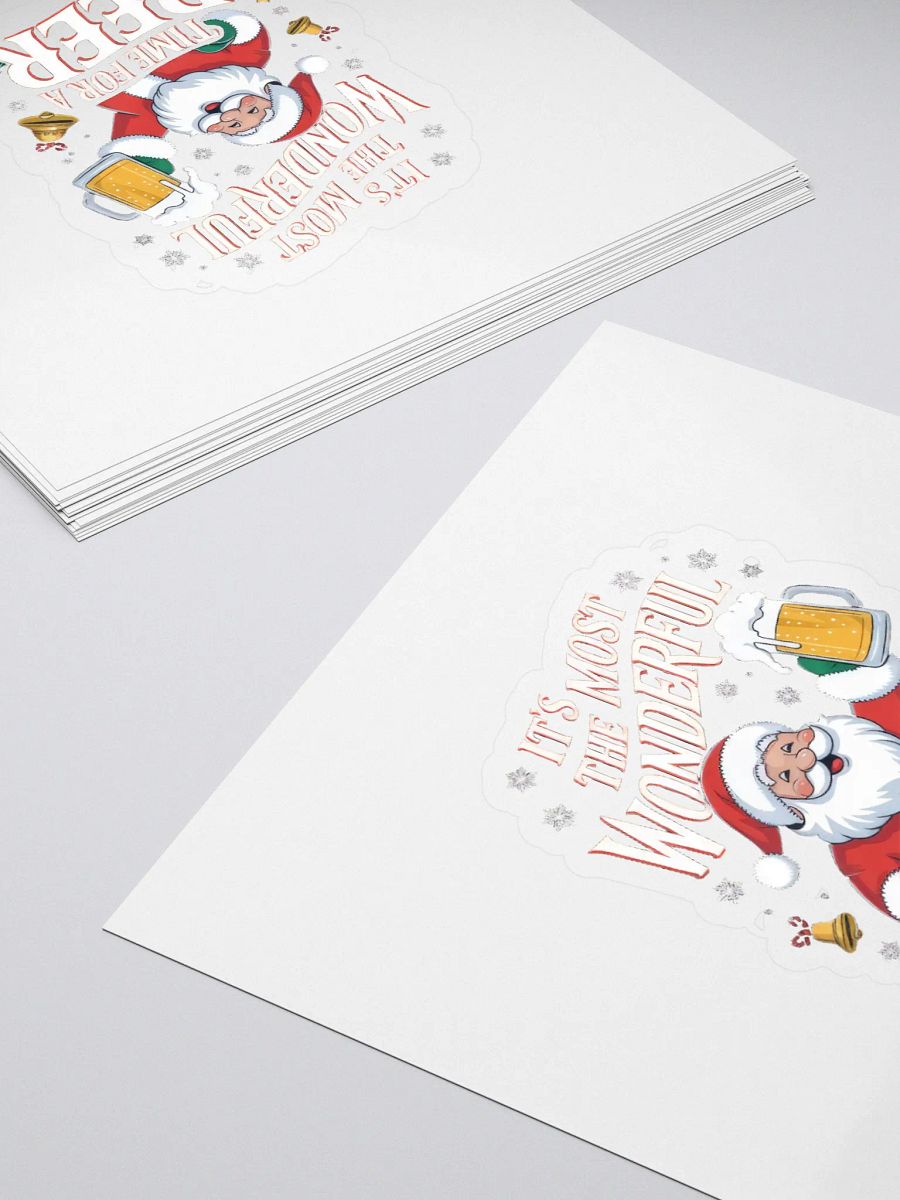Santa’s Holiday Cheers Kiss Cut Stickers product image (4)