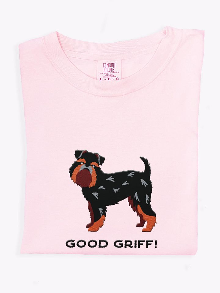 Good Griff T-Shirt(Embroidered) of a Brussels Griffon(Black & Tan) product image (1)