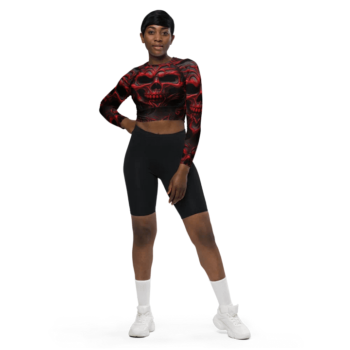 Eternal Red Skulls Recycled Crop Top product image (1)