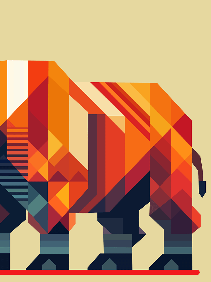 Free Geometric Rhino PNG Art - Transparent Background, Low Poly Animal Illustration product image (2)