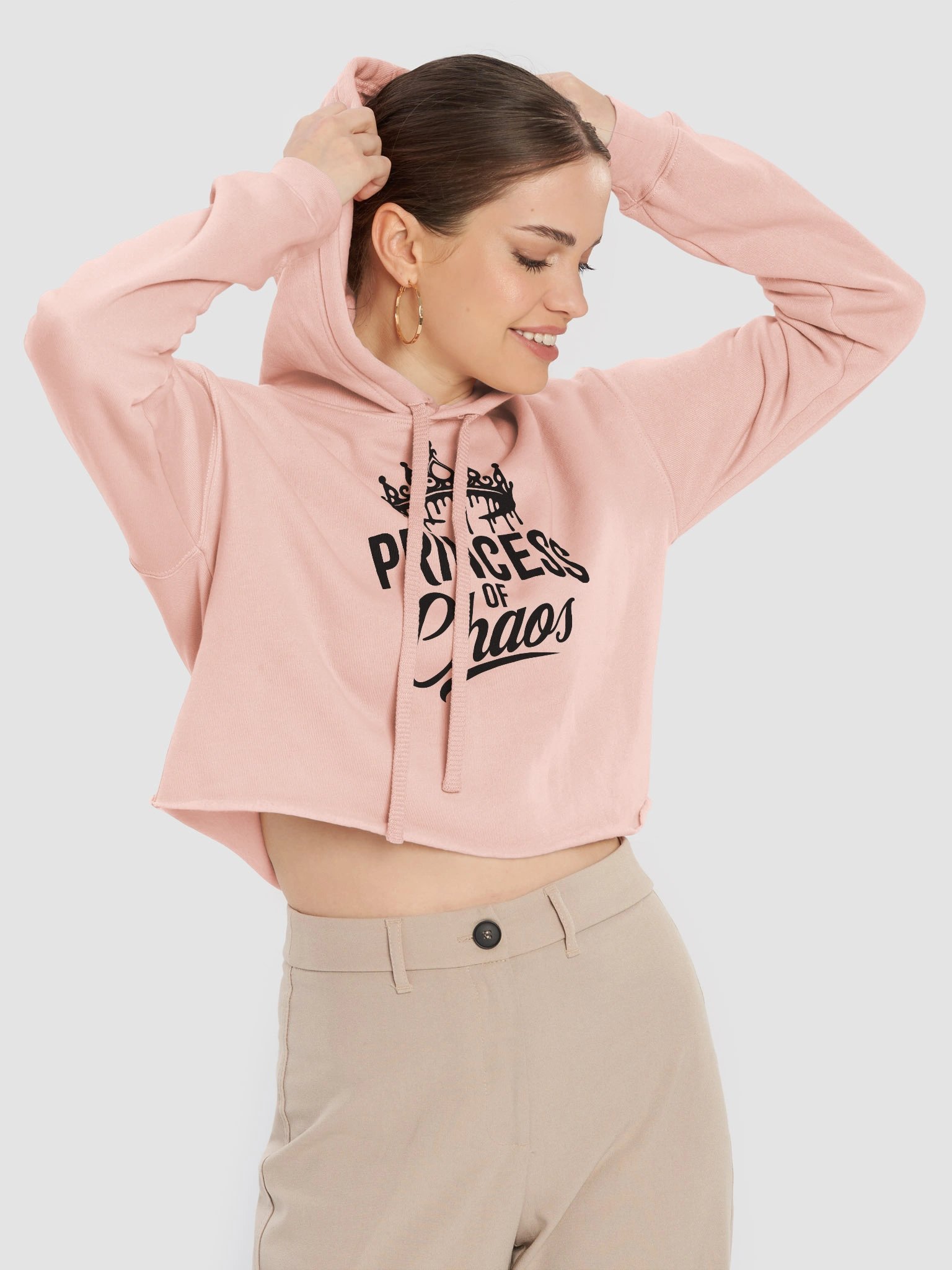 Princess of Chaos Tiara Cropped Hoodie - Black Text product image (5)
