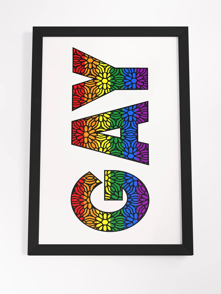 GAY Pride Colors and Flowers Wall Art product image (4)
