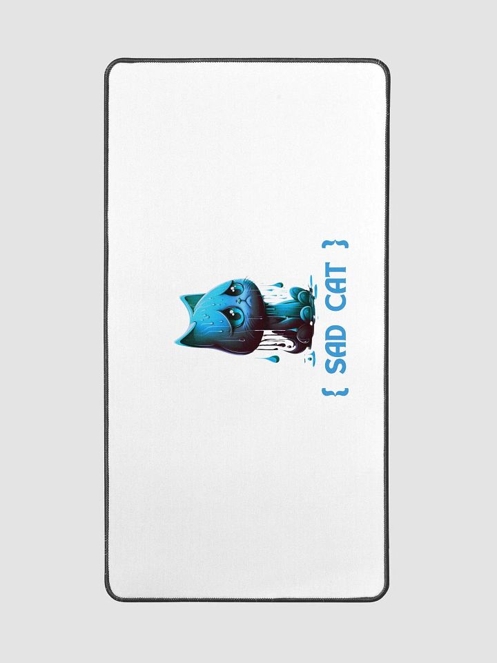 Blue Rain Sad Cat Desk Mat product image (2)