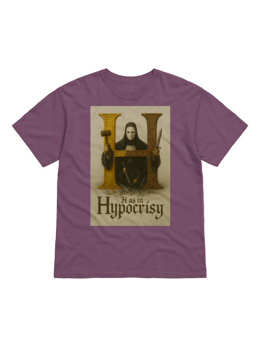 H as in hypocrisy t-shirt product image (9)