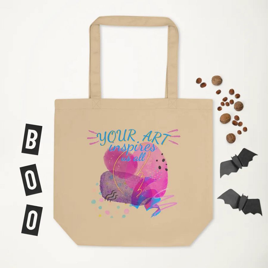 eco Tote bag depicting 'Your art inspires us all'  Perfect gift for mom, wife, friend, colleague who loves art. Perfect way for them to showcase their talent. product image (5)