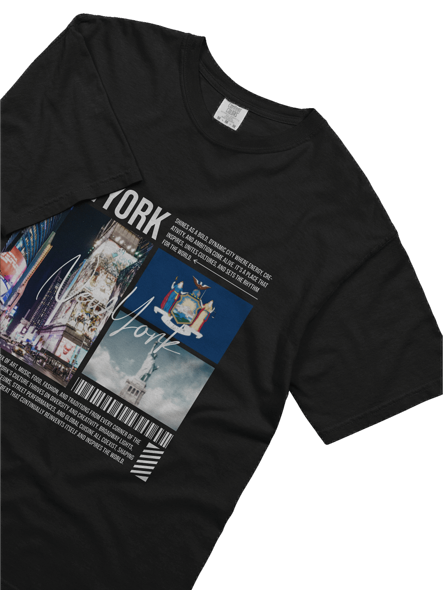 New York City Skyline Graphic T-Shirt – Times Square & Statue of Liberty product image (5)