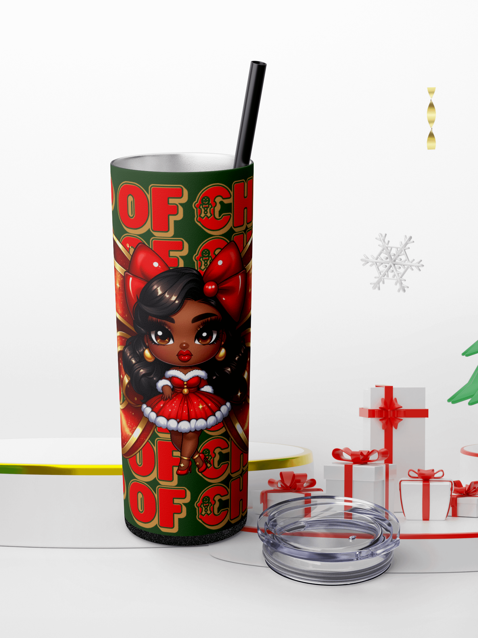 Christmas Tumbler Wrap Bundle • Chibi Holiday Girl PNG Set • Festive Sublimation Designs product image (7)