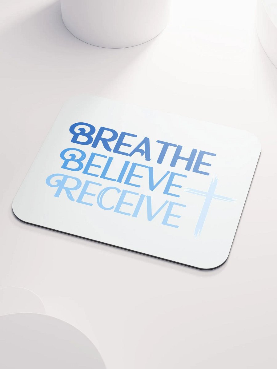 Breathe Believe Receive Classic Mouse Pad, Inspirational Motivational, Self-Affirmation, Positive Vibes, Gift Idea product image (3)