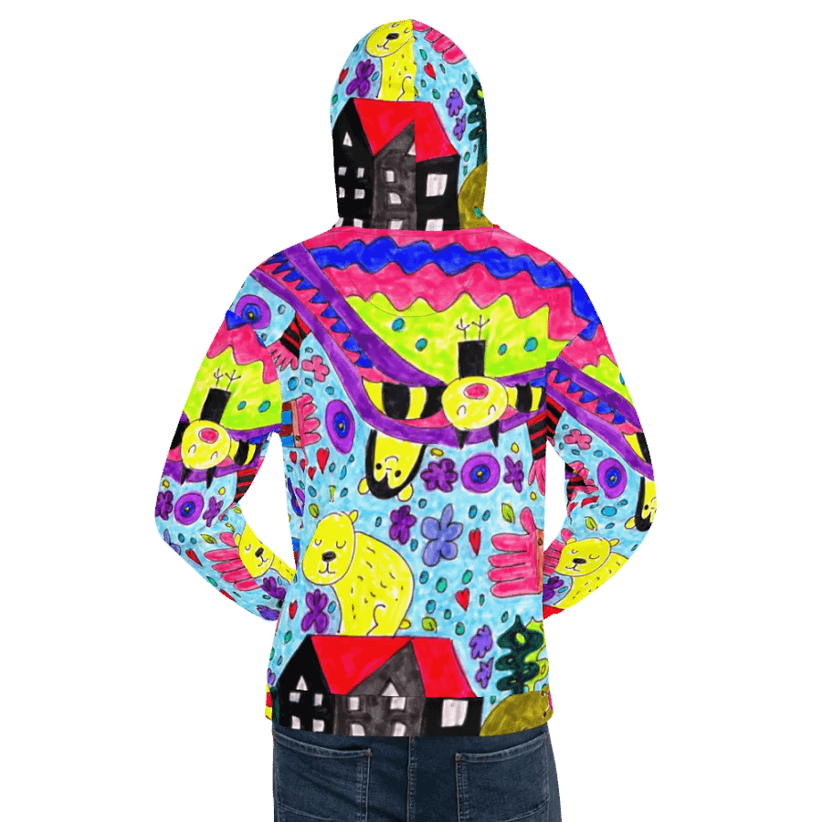 Abstract Vibrant Doodle Characters Unisex All Over Print Hoodie product image (10)