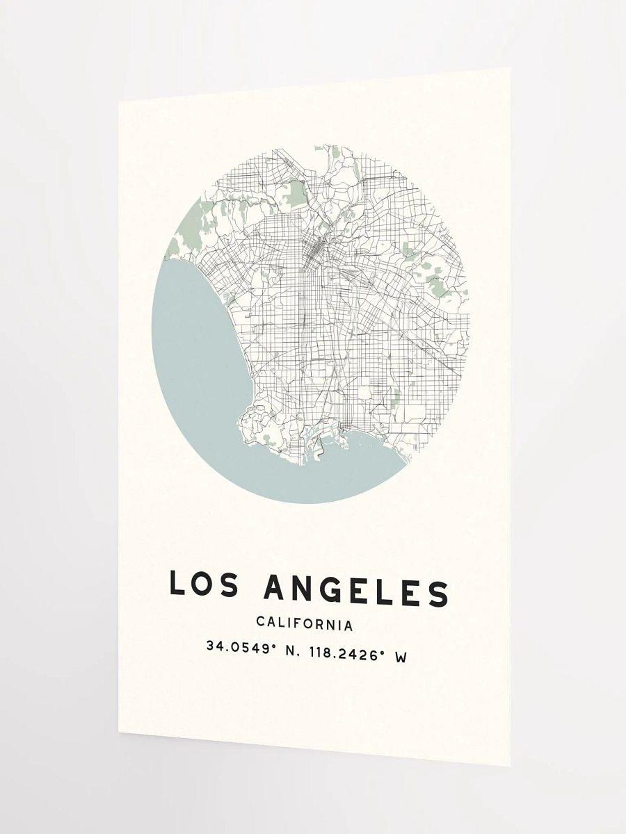 Los Angeles Street Map Poster – Beige Minimalist Circular City Art product image (6)