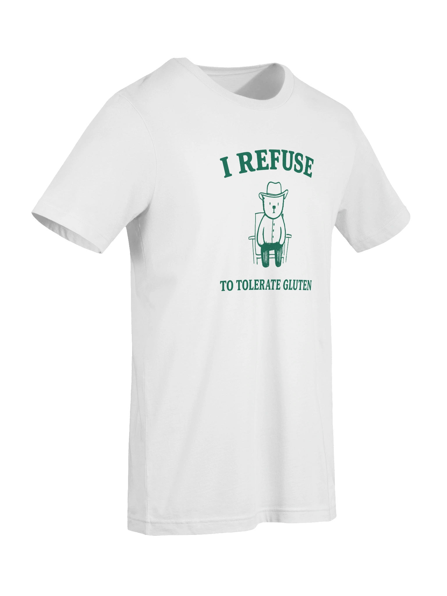 I Refuse to Tolerate Gluten – Funny Bear Graphic T-Shirt | Sarcastic Food Humor Tee product image (5)