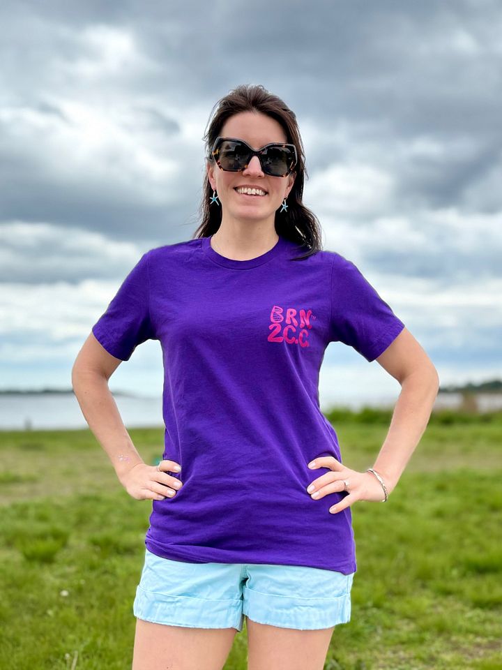 Women's | BOURNE to Cape Cod™ | Supersoft T-Shirt by Bella+Canvas | Vibrant Pink Logo on Bright Colors product image (1)