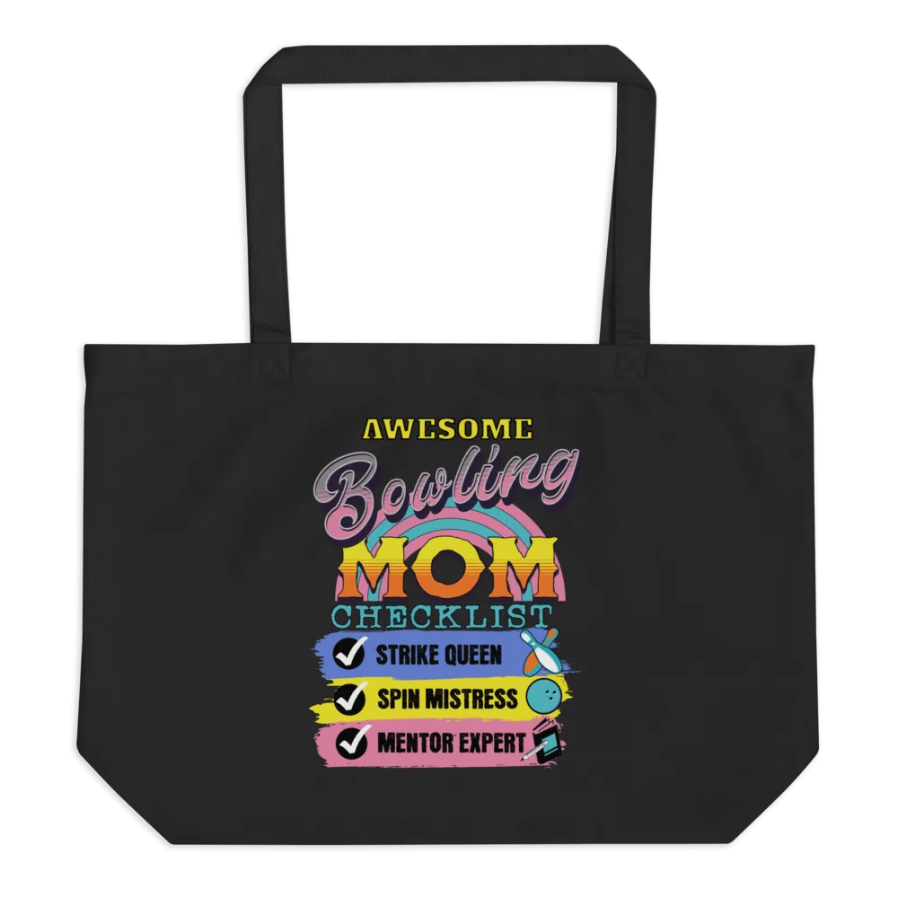 Awesome Bowling Mom Checklist Strike Mom Checklist Tote Bag product image (1)