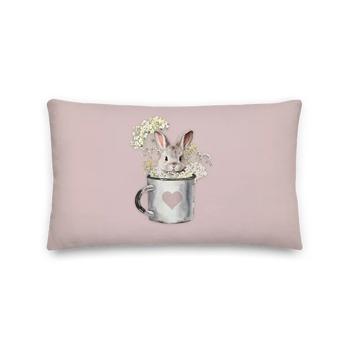 Bunny in A Mug - Blush Rose Pillow product image (2)